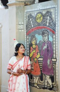 block and hand-painted saree online